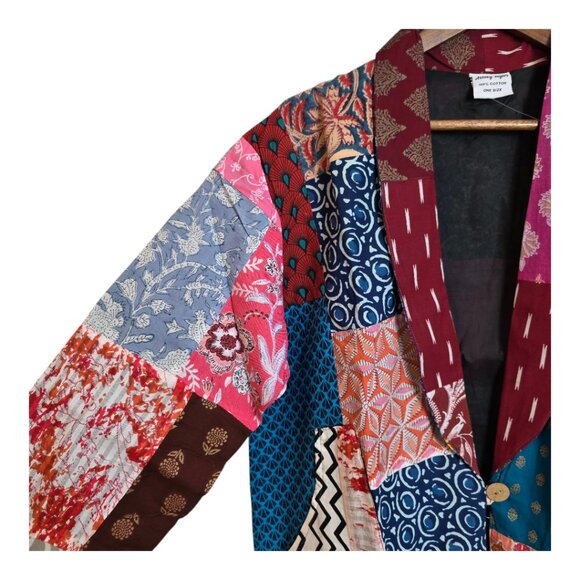 Ashley Taylor Women's Patchwork Jacket Multicolor One Size Fits Large XLarge - Picture 6 of 15